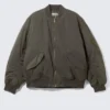 Oversized Twill Bomber Jacket – Dusty Mole Oversized Twill Bomber Jacket – Dusty Mole