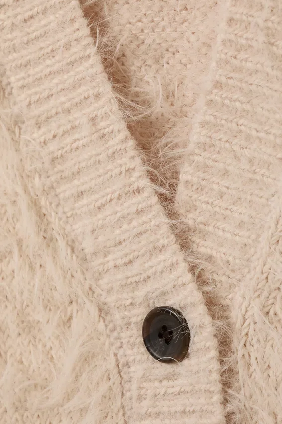 Oversized V-Neck Cardigan – Beige Oversized V-Neck Cardigan – Beige