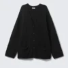 Oversized V-Neck Cardigan – Black Oversized V-Neck Cardigan – Black