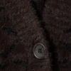 Oversized V-Neck Cardigan – Dark Brown Zebra Pattern Oversized V-Neck Cardigan – Dark Brown Zebra Pattern