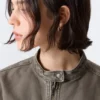 Oversized Washed Canvas Jacket – Grey