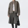 Oversized Washed Canvas Jacket – Grey