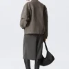 Oversized Washed Canvas Jacket – Grey