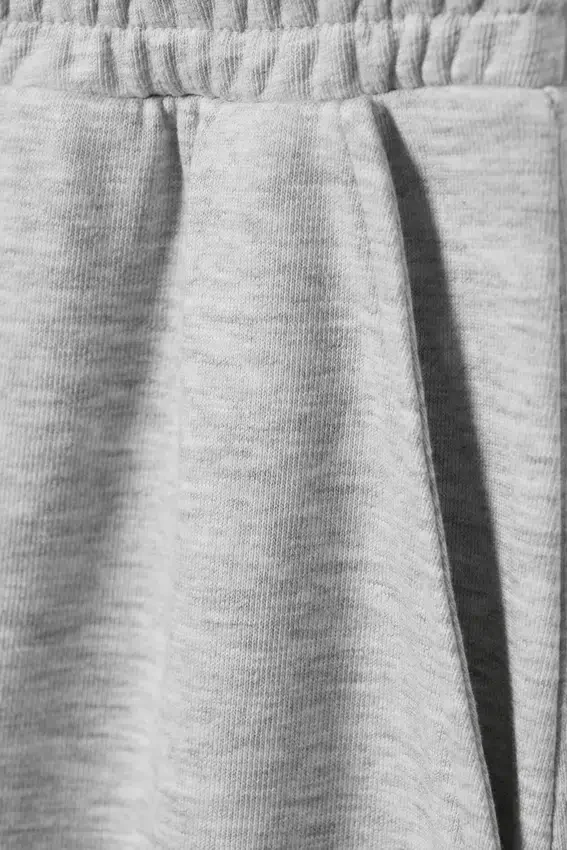 Oversized Wide Leg Terry Sweatpants – Grey Melange Oversized Wide Leg Terry Sweatpants – Grey Melange
