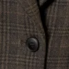 Oversized Wool-Blend Coat – Checked Dark Brown Oversized Wool-Blend Coat – Checked Dark Brown