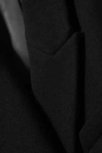 Oversized Wool-Blend Double-Breasted Blazer – Black
