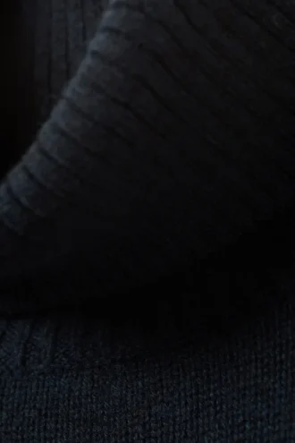 Oversized Wool Turtleneck Sweater – Dark Navy Blue