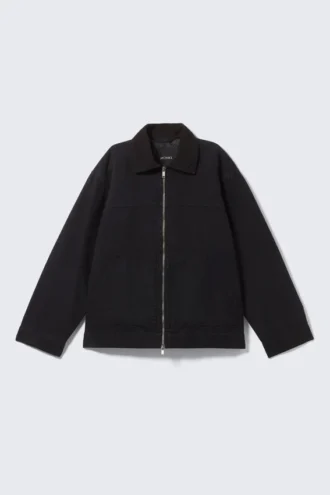Padded Cotton Canvas Jacket – Black