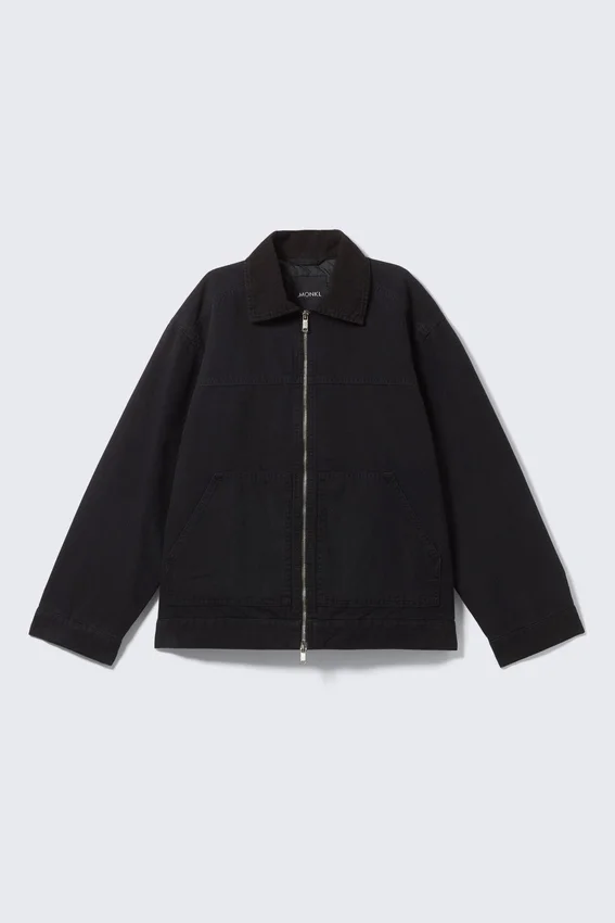 Padded Cotton Canvas Jacket – Black Padded Cotton Canvas Jacket – Black