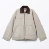 Padded Cotton Canvas Jacket – Pinkish Beige Padded Cotton Canvas Jacket – Pinkish Beige