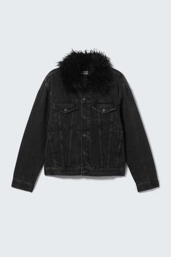 Padded Denim Jacket – Risso Black – Black Padded Denim Jacket – Risso Black – Black