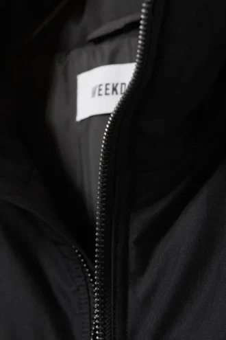 Padded Hooded Puffer Jacket – Black
