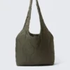 Padded Nylon Tote Bag – Dark Khaki Green Padded Nylon Tote Bag – Dark Khaki Green