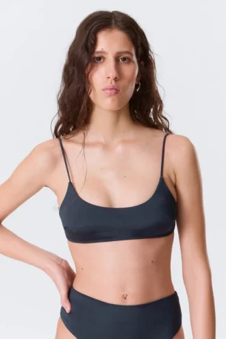 Padded Tie Bikini Top – Dark Blue