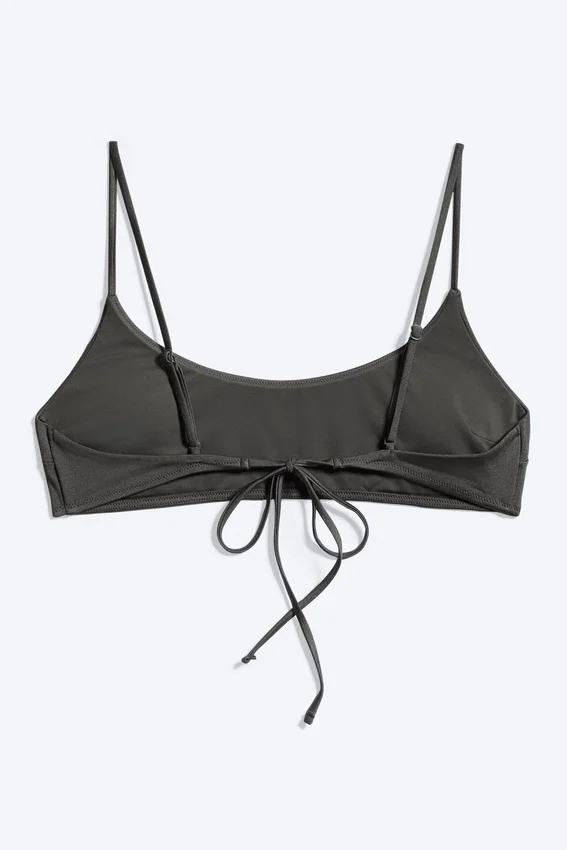Padded Tie Bikini Top – Dark Grey Padded Tie Bikini Top – Dark Grey