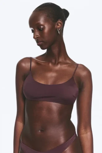 Padded Tie Bikini Top – Dark Red