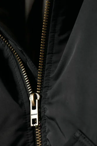 Padded Twill Bomber Jacket – Black