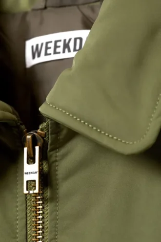 Padded Twill Bomber Jacket – Dusty Olive Green
