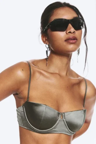 Padded Wire Bikini Top – Dusty Grey