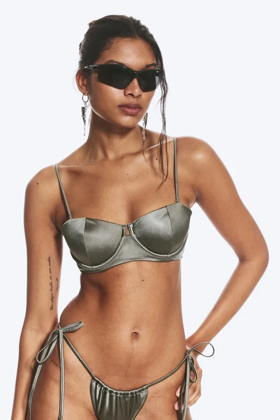 Padded Wire Bikini Top – Dusty Grey Padded Wire Bikini Top – Dusty Grey