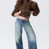 Paz Low Rise No-Waistband Wide Leg Jeans – Blue Horses – Medium Blue Paz Low Rise No-Waistband Wide Leg Jeans – Blue Horses – Medium Blue