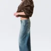 Paz Low Rise No-Waistband Wide Leg Jeans – Blue Horses – Medium Blue Paz Low Rise No-Waistband Wide Leg Jeans – Blue Horses – Medium Blue