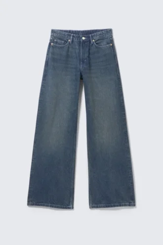 Paz Mid Rise Wide Jeans – Ajax Blue – Dark Blue