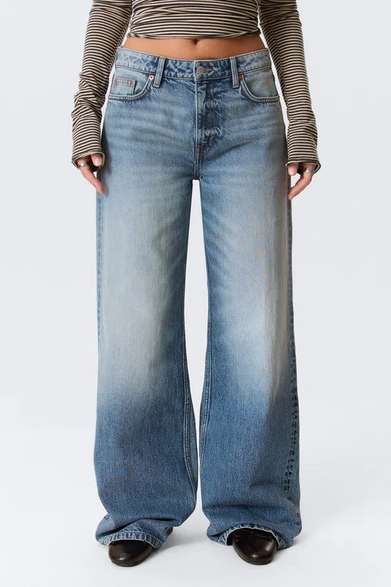 Paz Mid Rise Wide Jeans – Blue Horses – Medium Blue Paz Mid Rise Wide Jeans – Blue Horses – Medium Blue