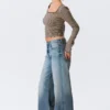 Paz Mid Rise Wide Jeans – Blue Horses – Medium Blue Paz Mid Rise Wide Jeans – Blue Horses – Medium Blue