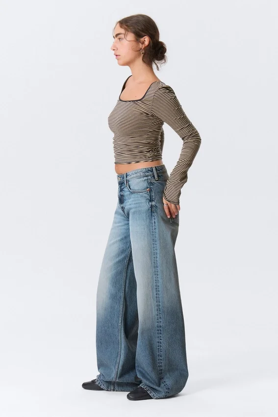 Paz Mid Rise Wide Jeans – Blue Horses – Medium Blue Paz Mid Rise Wide Jeans – Blue Horses – Medium Blue