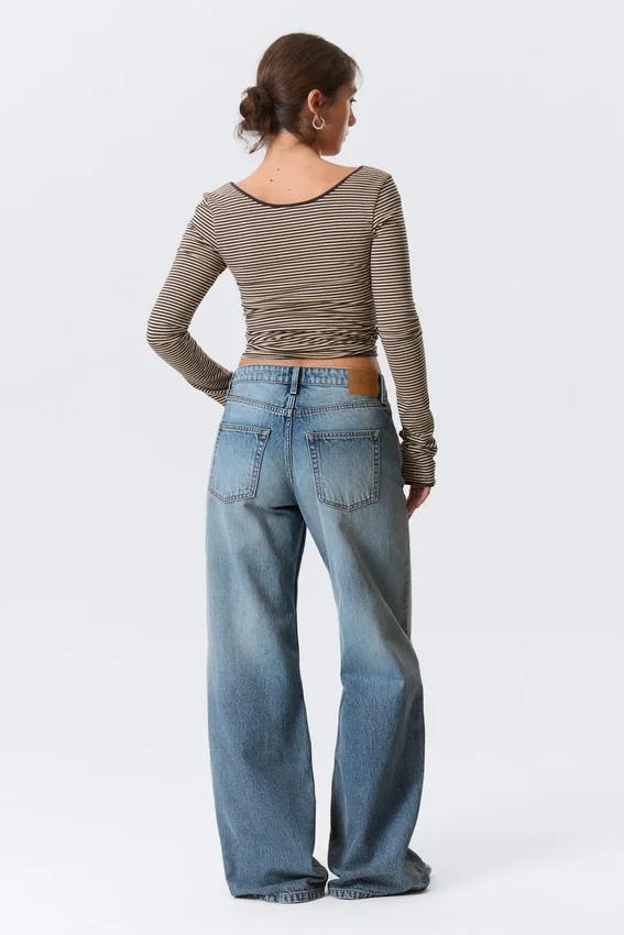 Paz Mid Rise Wide Jeans – Blue Horses – Medium Blue Paz Mid Rise Wide Jeans – Blue Horses – Medium Blue