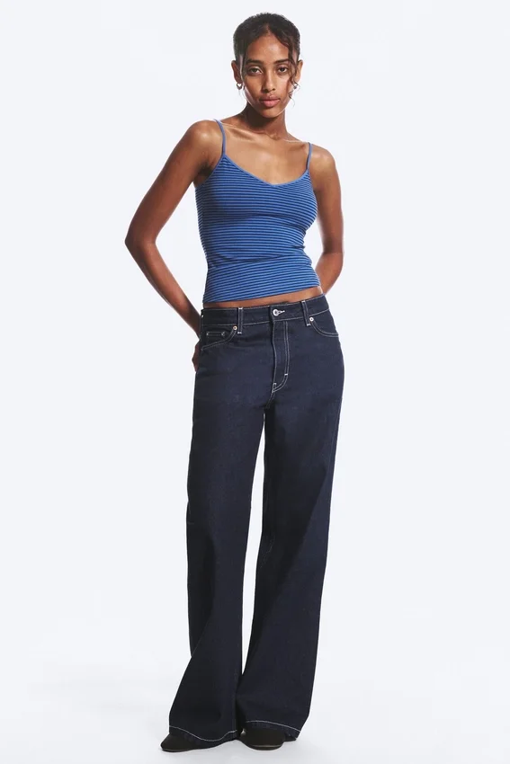 Paz Mid Rise Wide Jeans – Blue Rinse – Dark Blue Paz Mid Rise Wide Jeans – Blue Rinse – Dark Blue