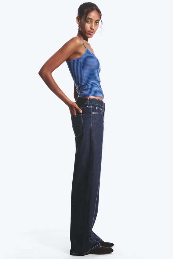 Paz Mid Rise Wide Jeans – Blue Rinse – Dark Blue Paz Mid Rise Wide Jeans – Blue Rinse – Dark Blue