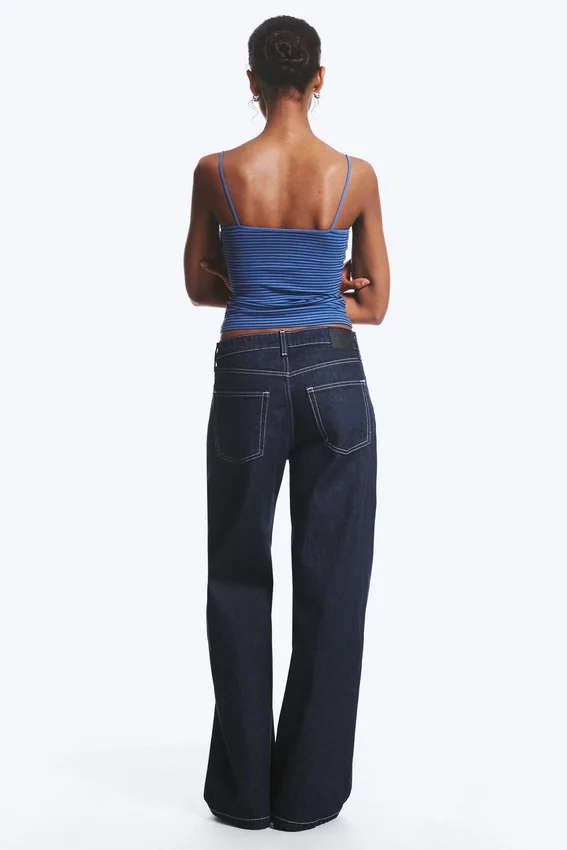 Paz Mid Rise Wide Jeans – Blue Rinse – Dark Blue Paz Mid Rise Wide Jeans – Blue Rinse – Dark Blue