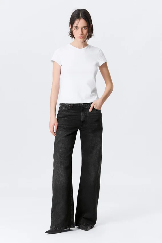 Paz Mid Rise Wide Jeans – Paloma Black – Black Paz Mid Rise Wide Jeans – Paloma Black – Black