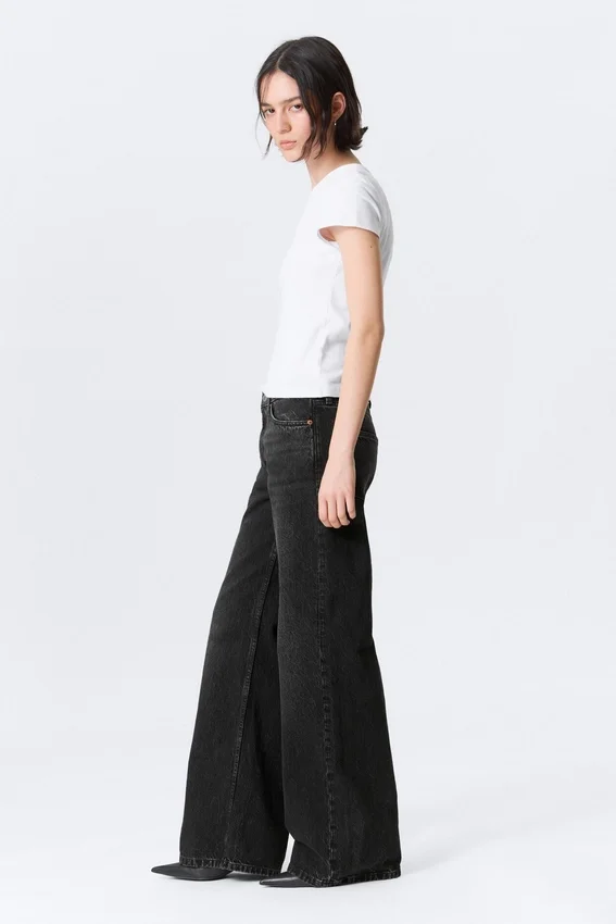Paz Mid Rise Wide Jeans – Paloma Black – Black Paz Mid Rise Wide Jeans – Paloma Black – Black