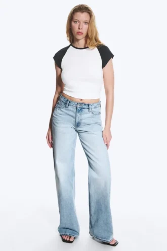Paz Mid Rise Wide Jeans – Trot Blue – Light Blue