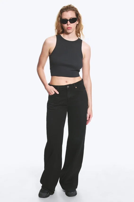 Paz Mid Rise Wide Jeans – Tuned Black – Black Paz Mid Rise Wide Jeans – Tuned Black – Black