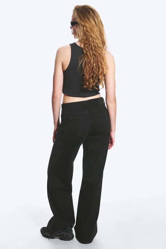 Paz Mid Rise Wide Jeans – Tuned Black – Black Paz Mid Rise Wide Jeans – Tuned Black – Black