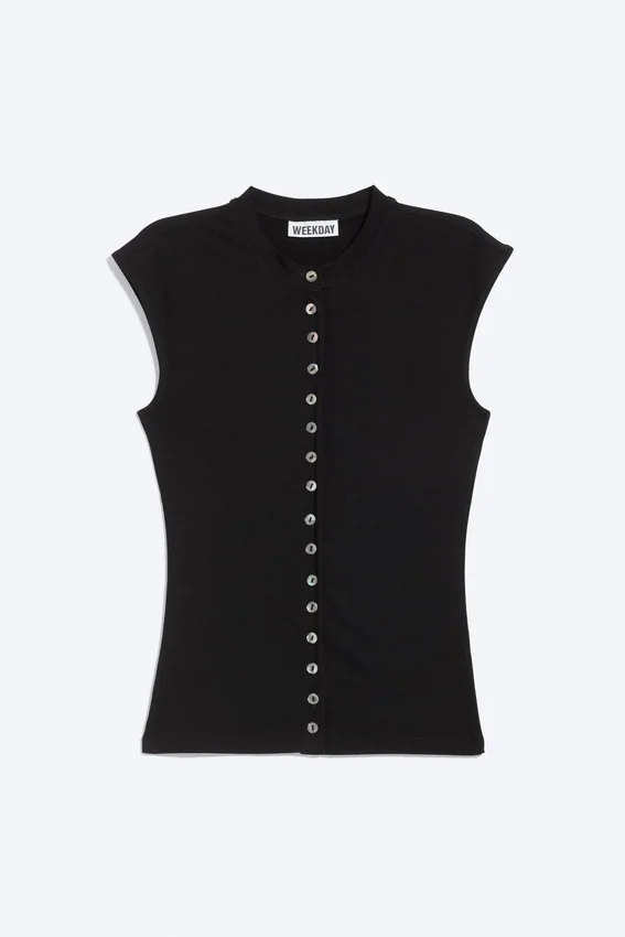 Pearl Button up Top – Black – Pearl Buttons Pearl Button up Top – Black – Pearl Buttons