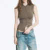 Pearl Button up Top – Dusty Grey Pearl Button up Top – Dusty Grey