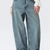 Peggy Low Rise Loose Baggy Jeans – Blue – Fold Up Peggy Low Rise Loose Baggy Jeans – Blue – Fold Up
