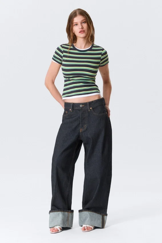 Peggy Low Rise Loose Baggy Jeans – Blue Rinse – Dark Blue Peggy Low Rise Loose Baggy Jeans – Blue Rinse – Dark Blue