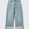 Peggy Low Rise Loose Baggy Jeans – Chaos Blue – Light Blue Peggy Low Rise Loose Baggy Jeans – Chaos Blue – Light Blue