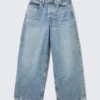 Peggy Low Waist Loose Baggy Leg Jeans – Mid Blue – Medium Blue Peggy Low Waist Loose Baggy Leg Jeans – Mid Blue – Medium Blue
