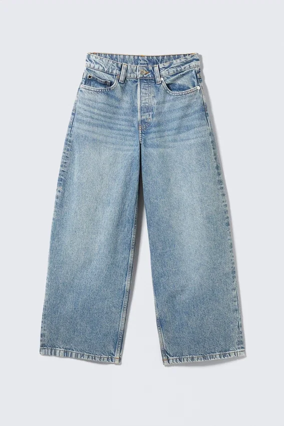 Peggy Low Waist Loose Baggy Leg Jeans – Mid Blue – Medium Blue Peggy Low Waist Loose Baggy Leg Jeans – Mid Blue – Medium Blue