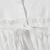 Peplum Cotton Poplin Blouse – White Peplum Cotton Poplin Blouse – White