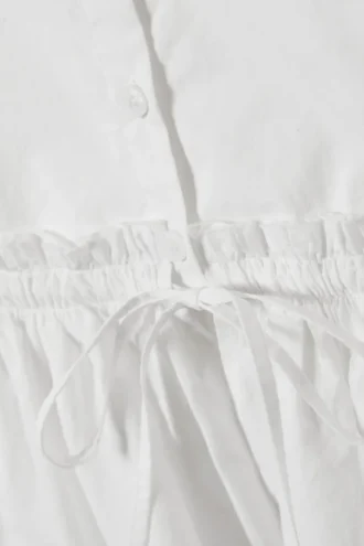 Peplum Cotton Poplin Blouse – White