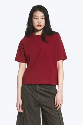 Perfect Boxy T-Shirt – Dark Red