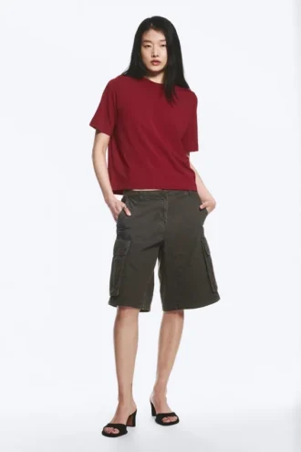 Perfect Boxy T-Shirt – Dark Red